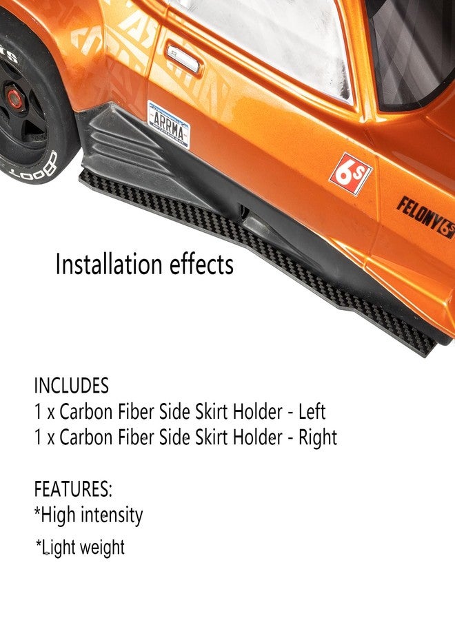 MOSHNOLY Carbon Fiber Widening Side Skirts ARA320509 for ARRMA 1/7 6S Limitless F1/Infraction/Felony,3mm Durable Side Guard Protection,Body Side Panel Chassis Cover,Skid Plate Protect-2.56 * 11 * 0.12 inches - Image 3